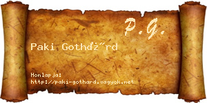 Paki Gothárd névjegykártya